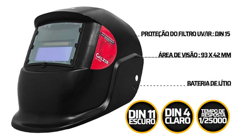 Imagem 2 de 4 de Mascara De Solda Automática Capacete Auto Escurecimento