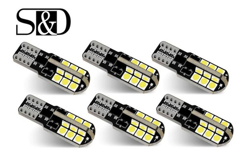 Imagen 7 de 8 de Kit (6) Ampolletas Luces Led T10 - W5w Cola De Pescado 5w
