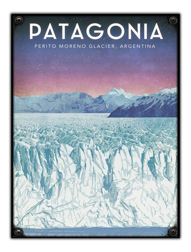 #900 - Cuadro Decorativo Vintage Patagonia Glaciar No Chapa