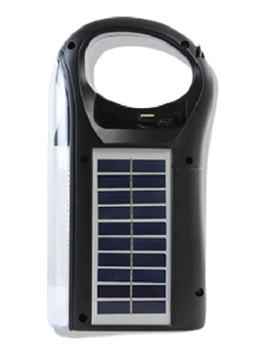 Bocina Portatil Carga Solar 3 PuLG Linterna Radio Recargable Color Negro