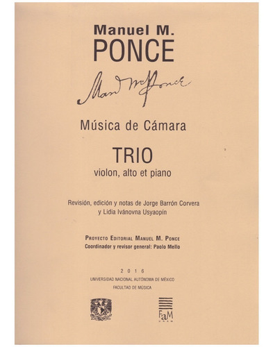 Trio Violon, Alto Et Piano / Trio Para Violín, Viola Y Piano