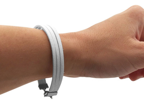 3 Pulseras Blanco 9mm*18cm Triple Gamuza Acero Quiru C:10455 Blanco 0 Mm 18 Cm