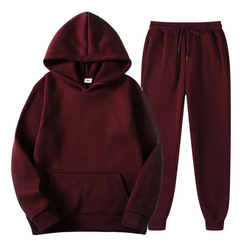 Conjunto De Sudadera Y Pantalones De Forro Polar Con Capucha