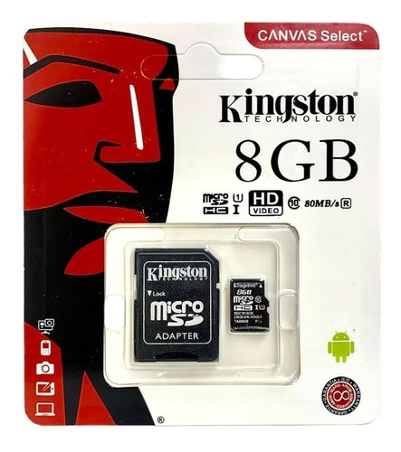 Memoria Micro Sd Kingston 8gb Set X 2 Und