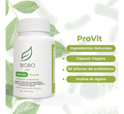 Biobo Labs Biocore Provit 60caps Sabor Sin Sabor