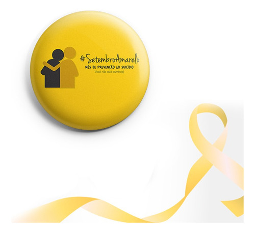 10 Bottons Setembro Amarelo 3,5cm - Modelo 02