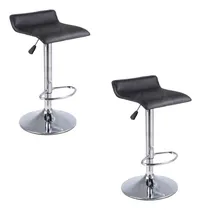 Comprar Par De Bancos Para Cocina Bar Desayunador Bancos Altos Acabado De La Estructura Cromado Color Negro