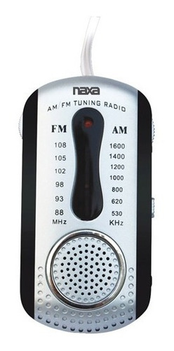 Mini Radio De Bolsillo  Naxa Am / Fm Con Altavoz.negro