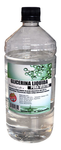 Glicerina Liquida Pura Vegetal 1000g 1 Kilo Nuevo Envase!!