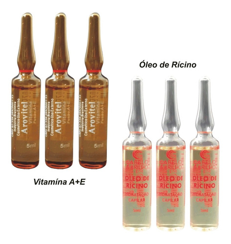 Arovitel Vitamína A+e E Óleo De Rícino (03un De Cada)