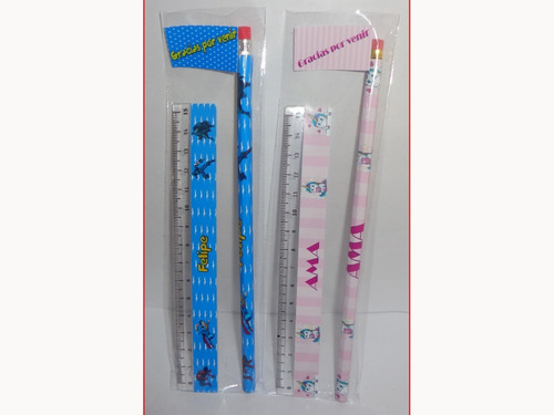 Regla 15 Cm + Lapiz Personalizada Cumpleaños 40 Uni
