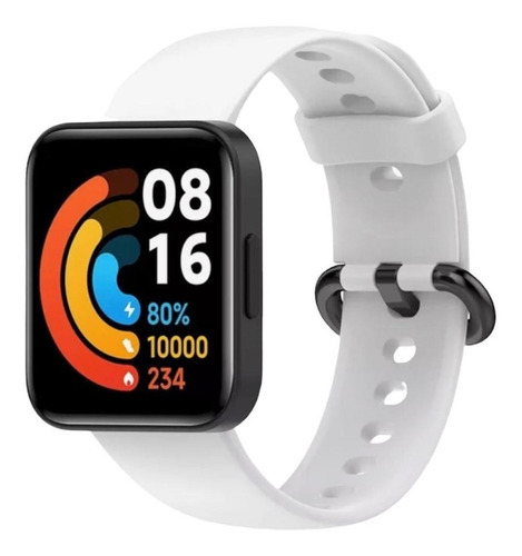 Correa de caucho de silicona para Xiaomi Redmi Mi Watch 2 Lite color blanco