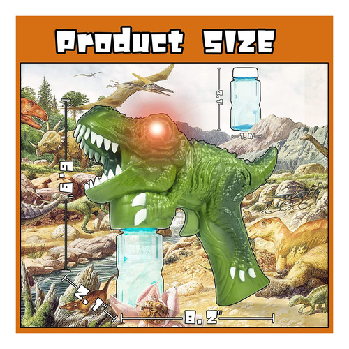 Pistola De Burbujas De Dinosaurio, Varita De Burbujas Con Lu