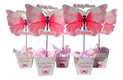 1u Centro De Mesa De Baby Shower Mariposa