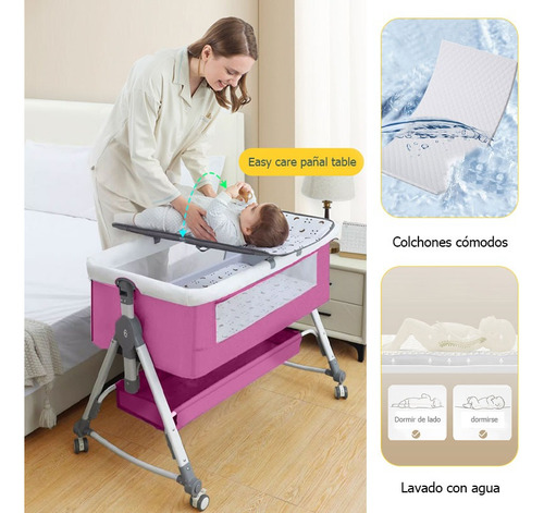 Cuna Corral Bebe Colecho Plegable7en1 Ajustable Y Mosquitero