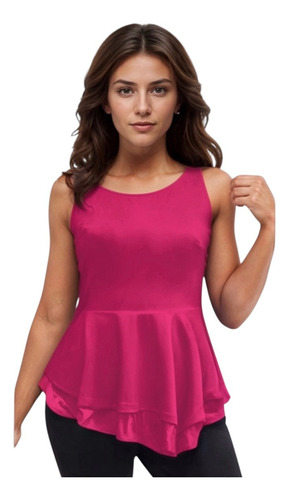 Blusa Ajustada Holanes Parte Inferior Sin Mangas Mujer
