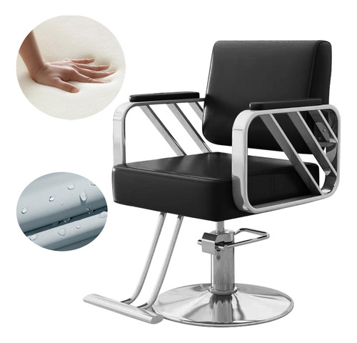 Silla Para Estetica Premium Cuadrada Barbero Sillon