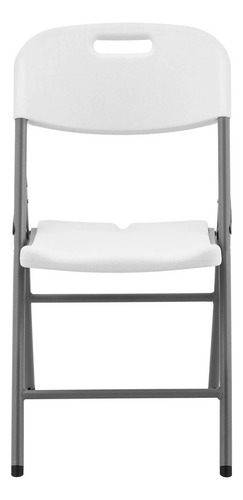 Paquete 4 Sillas Plastico Plegables Fiestas Eventos Estructura De La Silla Gris Oscuro Asiento Blanco