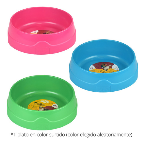Plato De Plastico 64oz Plato Para Perro Color Surtido 1 Pz