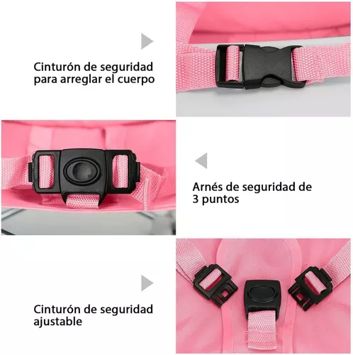 Asiento elevador portátil para bebé rosa