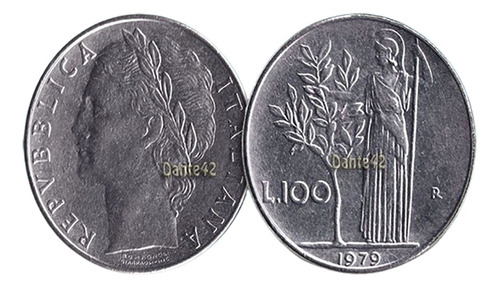 Dante42 Moneda 100 Liras Italia 1979