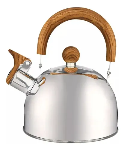 comprar Pava Silbadora Hudson 1.5 Lt Acero Inox Simil Madera