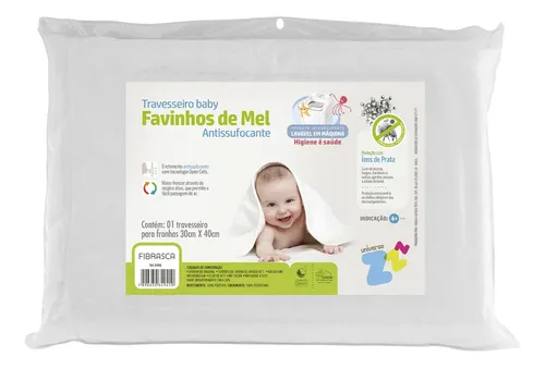 Travesseiro Bebê Favinhos de Mel Antissufocante (Fibrasca)