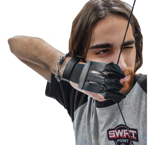 Imagen 4 de 10 de Guante Dactilar Good Shot Arquería Protector Dedos Reforzado