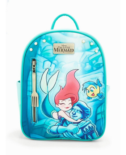 Disney Mini Mochila La Sirenita Ariel Y Eric Estatua 