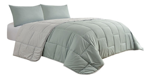 Imagen 1 de 9 de Acolchado Edredon Reversible Brick 1 ½ C/ Funda De Almohada