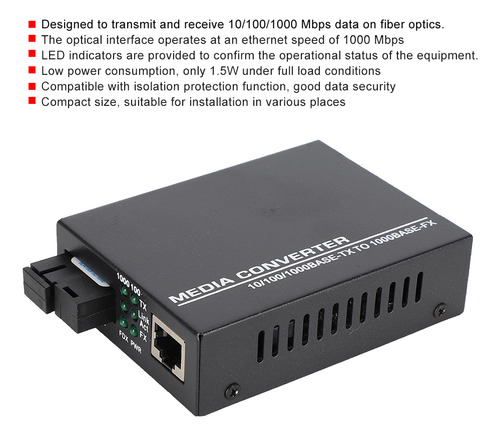 Transceptor Óptico Ethernet De 1000 Mbps Con Convertidor De