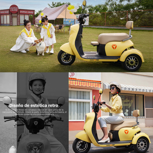 Yadea A7 Scooter 3 Ruedas 60v 80km Asiento Infantil Opcional Mezcla De Colores
