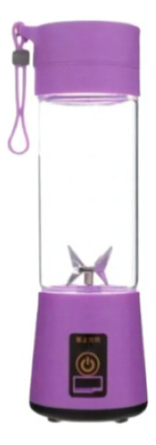 Liquidificador industrial portátil Mini Liquidificador Portátil Suco Vitamina Shake 380 mL con USB violeta e jarra de polipropileno 10V - 12V