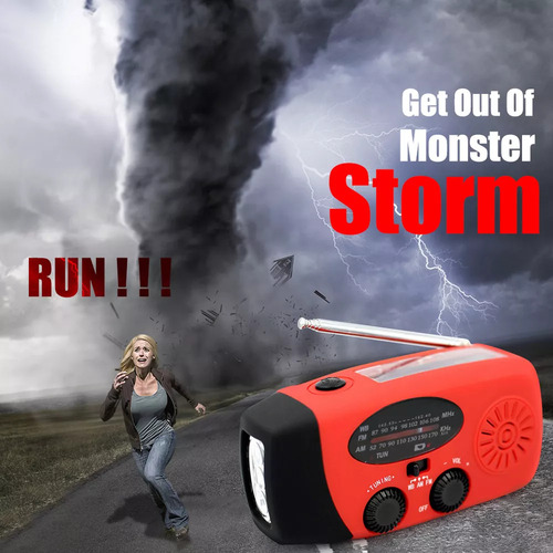 Para Manivela Portátil De Mão 2000mah Fm Am Wb Noaa Radio