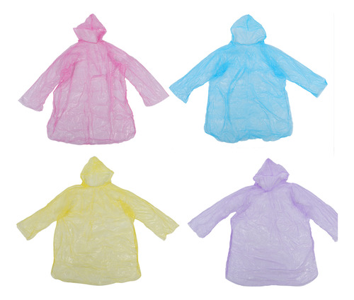 Poncho Desechable Con Capucha, Impermeable De Emergencia Par