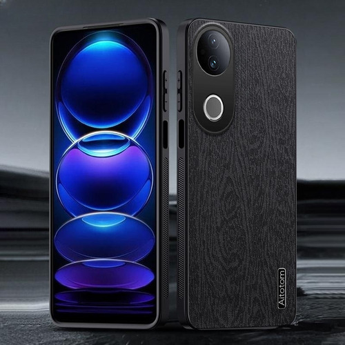 Capa De Couro Com Textura De Árvore Para Vivo V50 5g