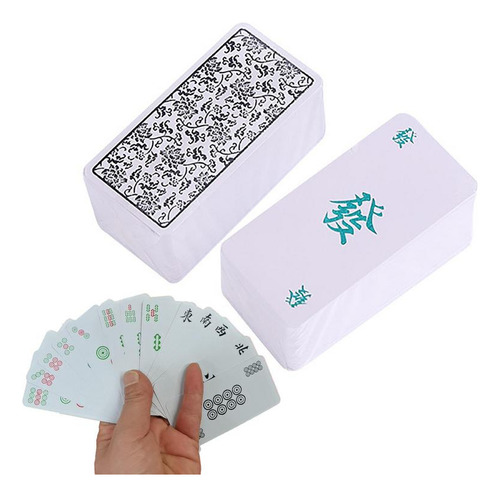 Juego De 136 Hojas/juego De Cartas De Mahjong Portátil