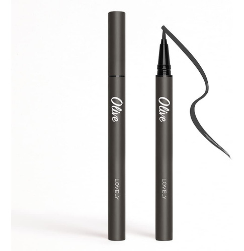 Delineador De Ojos Olive Lovely Makeup Color Gris oscuro Efecto Mate