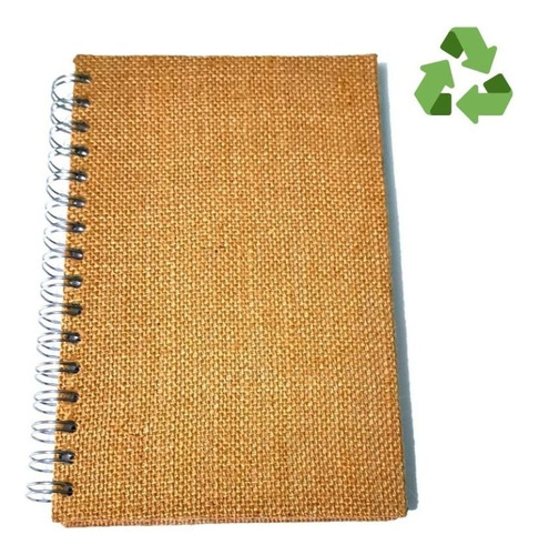 Libreta Elaborada En Yute Pasta Dura Interior Hojas Blancas