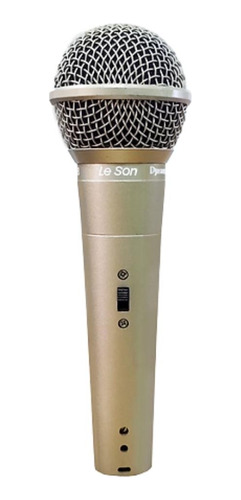 Microfone Dinâmico Ls58 Unidirecional Cardioide Champanhe
