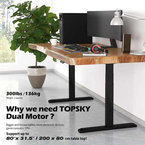 Topsky Marco De Escritorio Eléctrico Ajustable De 3 Etapas.
