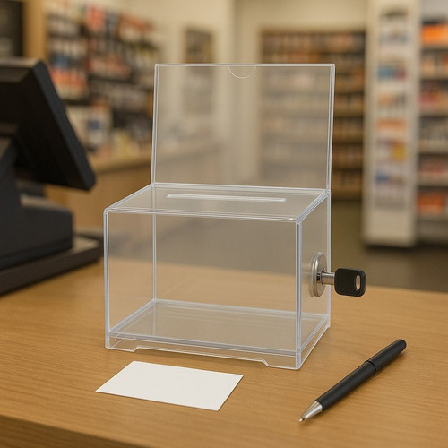 Urna Em Acrílico Cristal Com Display