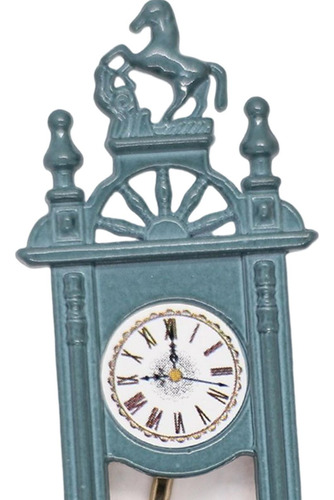 Reloj De Pared Para Casa De Muñecas 1/12, Reloj Azul