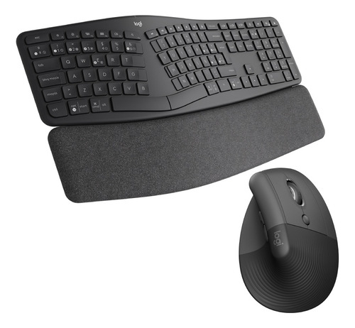 Kit Logitech Teclado Ergo K860 + Mouse Ergo Vertical Lift