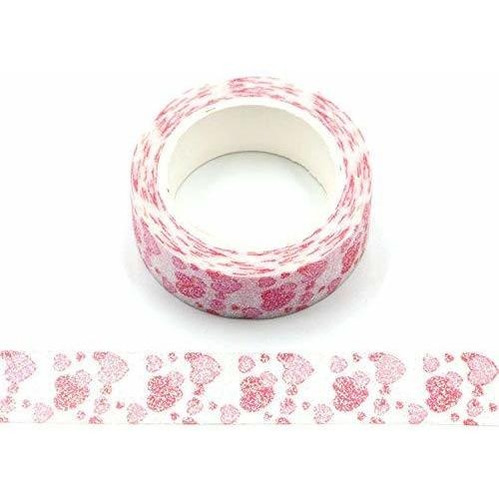 Sparkly Love Hearts Red And Pink Hearts Glitter Washi T...