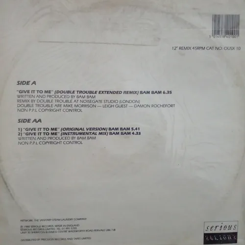 Bam Bam Give It To Me Electronica Disco De Vinilo Maxi 45 Rp