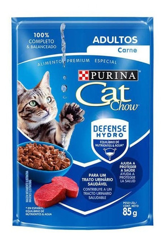 Cat Chow Gato Adulto Sabor Carne Sachê De 85g - Purina      