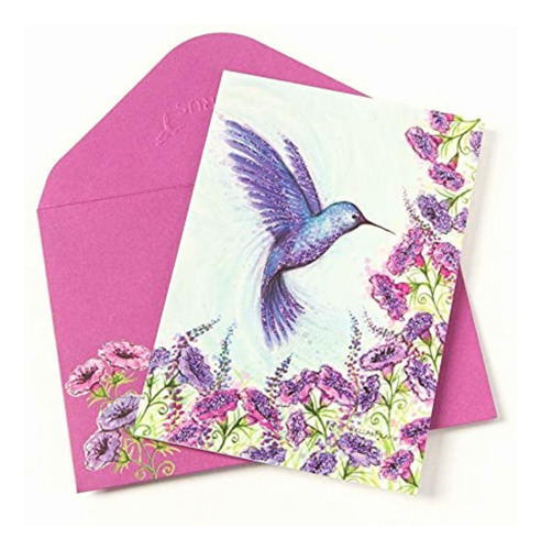 Papyrus Tarjetas En Blanco Con Sobres, Diseñadas Por Bella Color Colibrí Morado