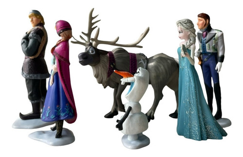Figuras Coleccionables Frozen Elsa Anna Olaf Kristof Hans (Usado)