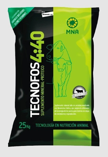 Tecnofos 4:40 25kg. Sal Mineral-proteica Para Ganado Bovino